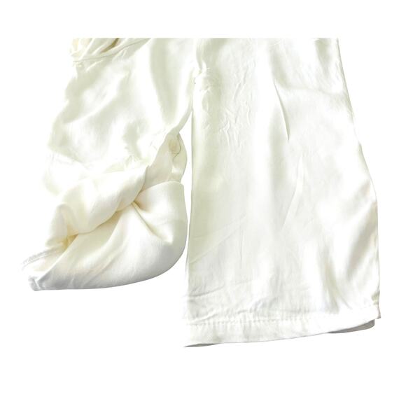 TRANSFER LONG ROLL-TAB SLV, V-NECK, POINTED COLLAR BLOUSE, WOMENS, XL, WHITE - Picture 10 of 12